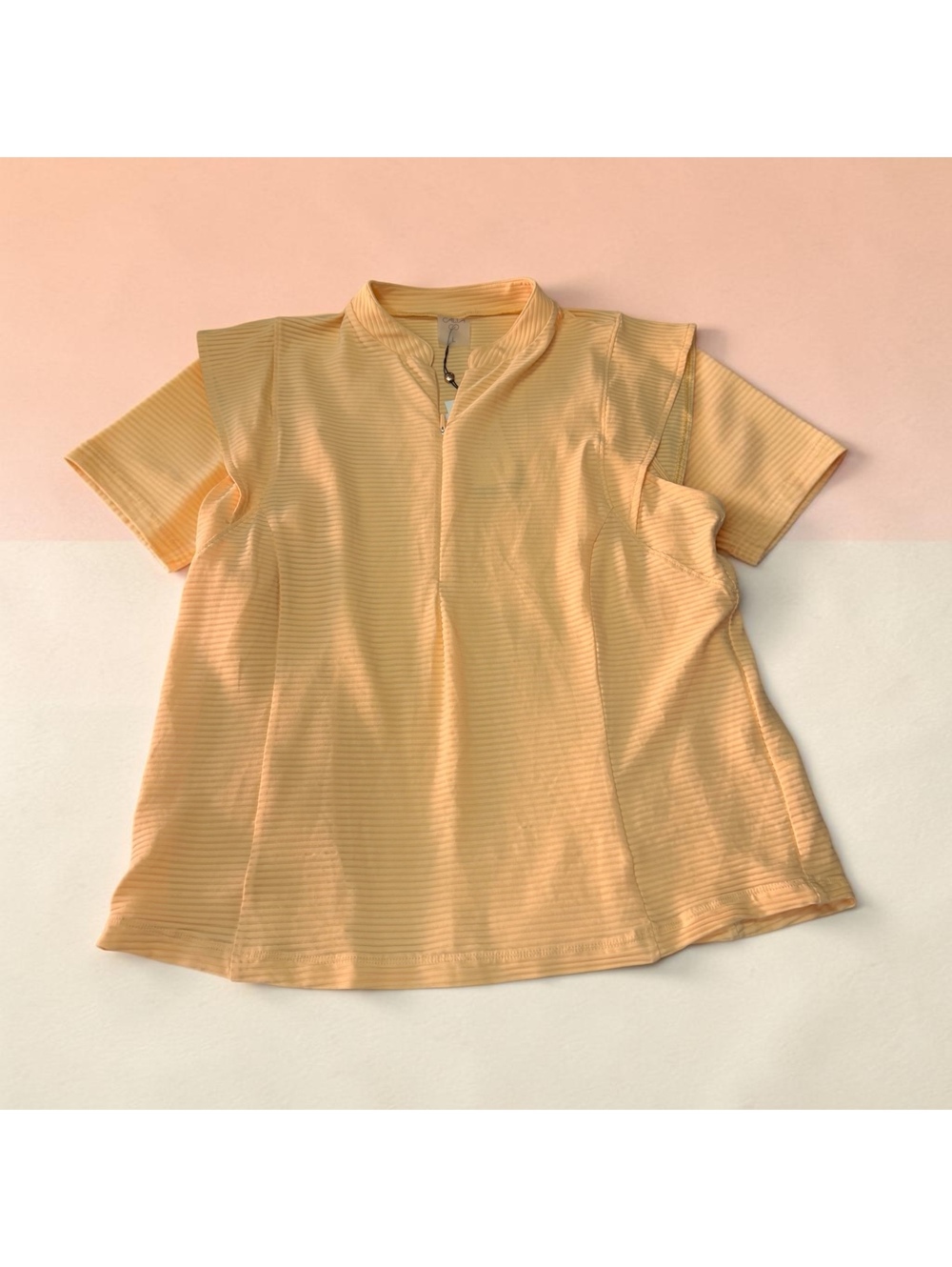 CALIA NWT Women’s Golf Renew Cap Sleeve Polo Top in Peach Sherbet Size L